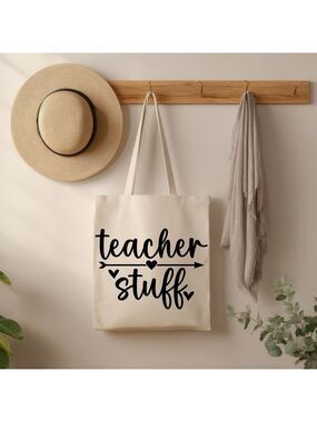 Custom Natural Canvas Tote Teacher Stuff